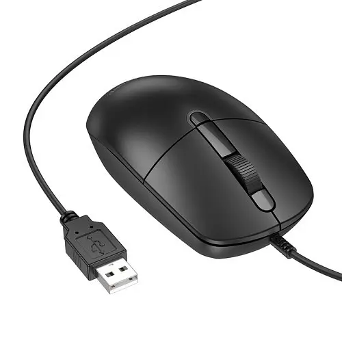 Дротова оптична USB Мишка BOROFONE BG17 Morning business wired mouse чорна - фото 2