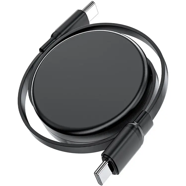 Кабель USB 2.0 Type-C M-M, 0.8м 60W dual retraction Чорний, C13-03 Acefast - фото 3