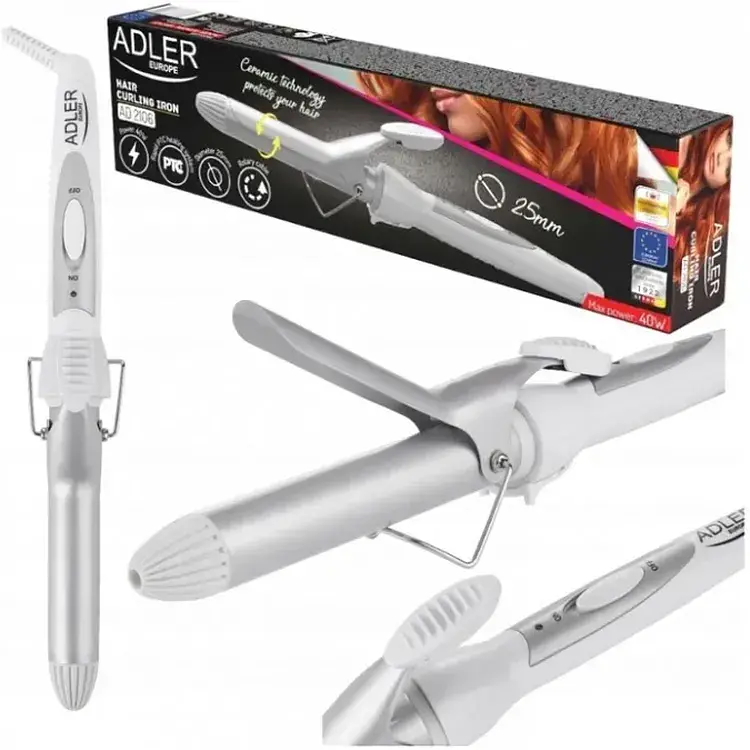 Плойка Adler AD 2106 40 Вт диаметр 25 мм керамическое покрытие термостойкая ручка и наконечник - фото 6