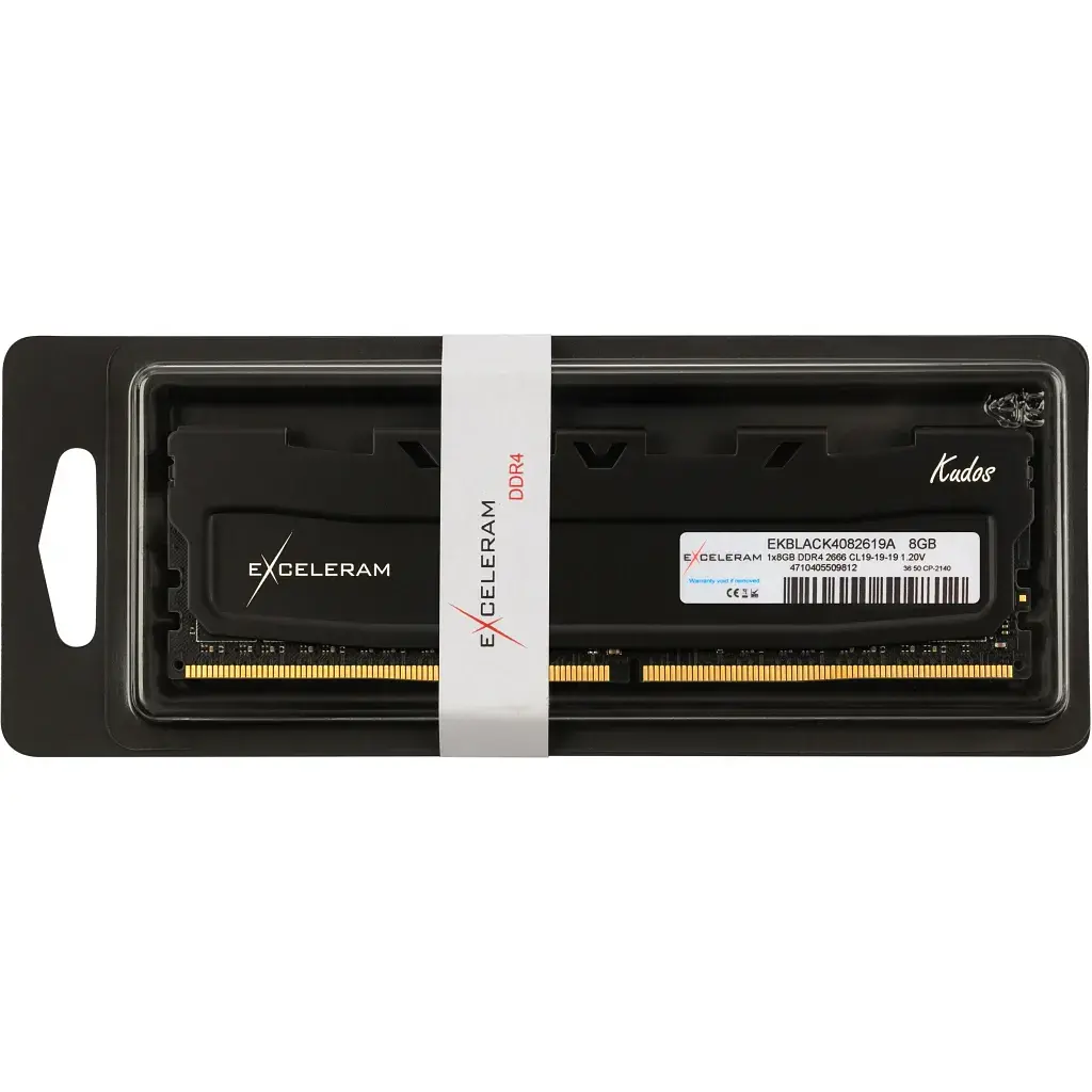 Модуль пам'яті для комп'ютера DDR4 8GB 2666 MHz Black Kudos eXceleram (EKBLACK4082619A) - фото 3