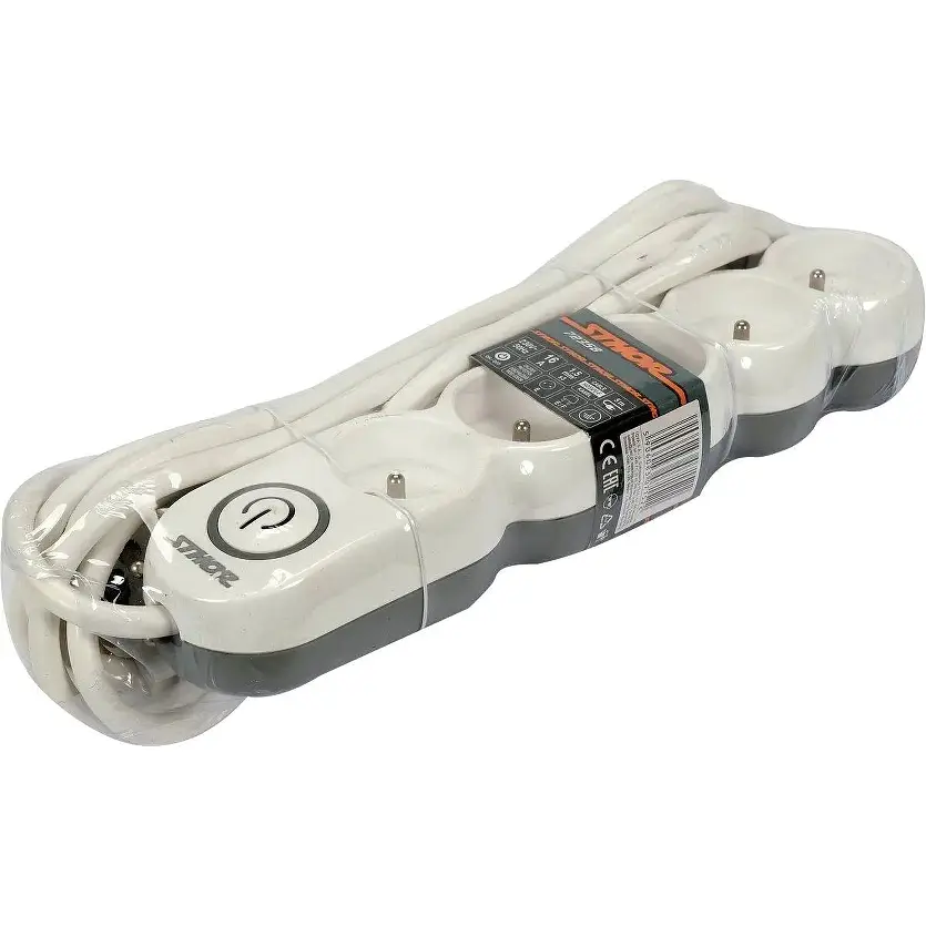 Подовжувач мережевий Sthor 5 м 5 гнізд і вмикач 3-жильний 1.5 мм² з заземленням білий (72358) - фото 4