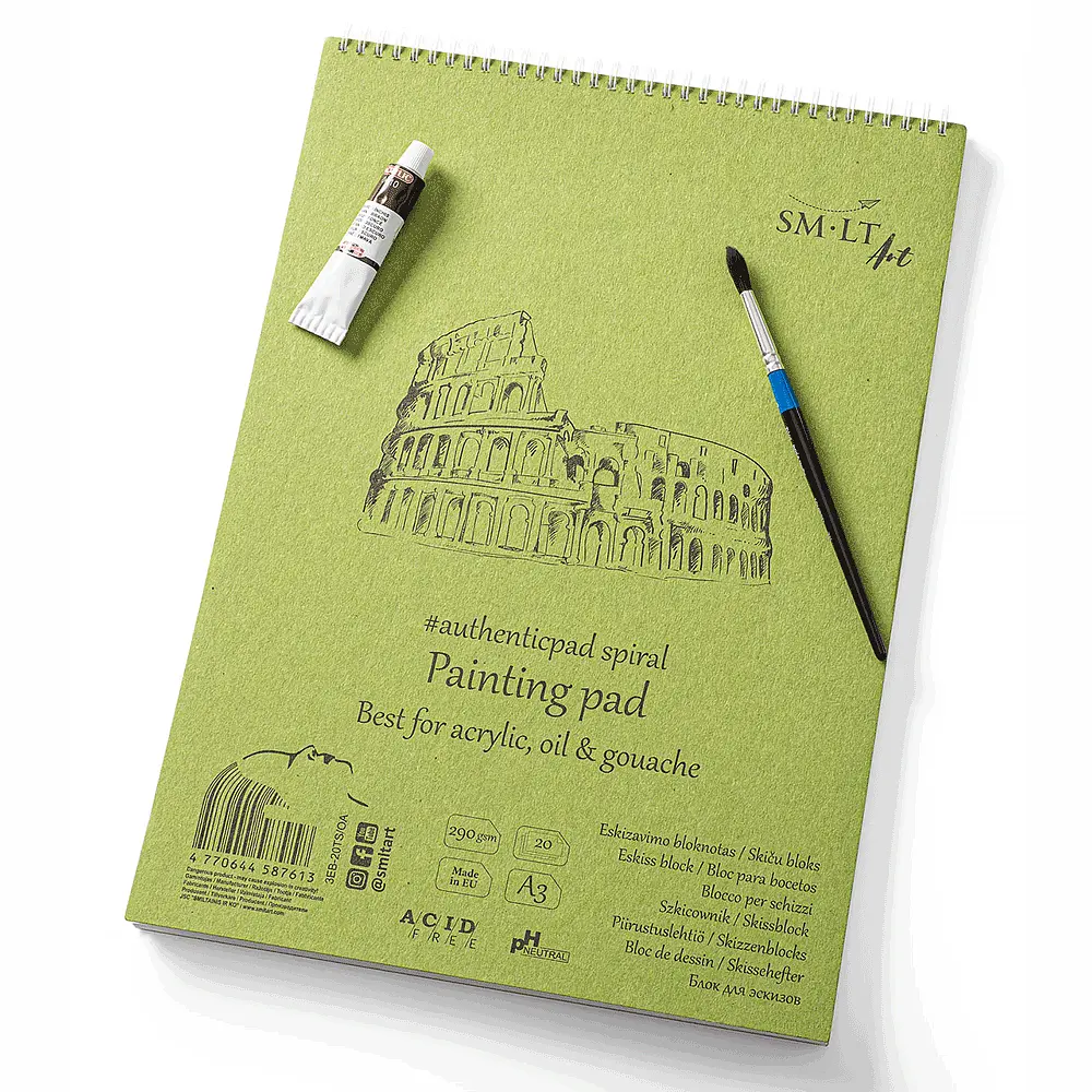 Альбом для акрила и масла на спирали SM-LT Art Authentic А3 290 г/м² белая бумага 20 листов - фото 2
