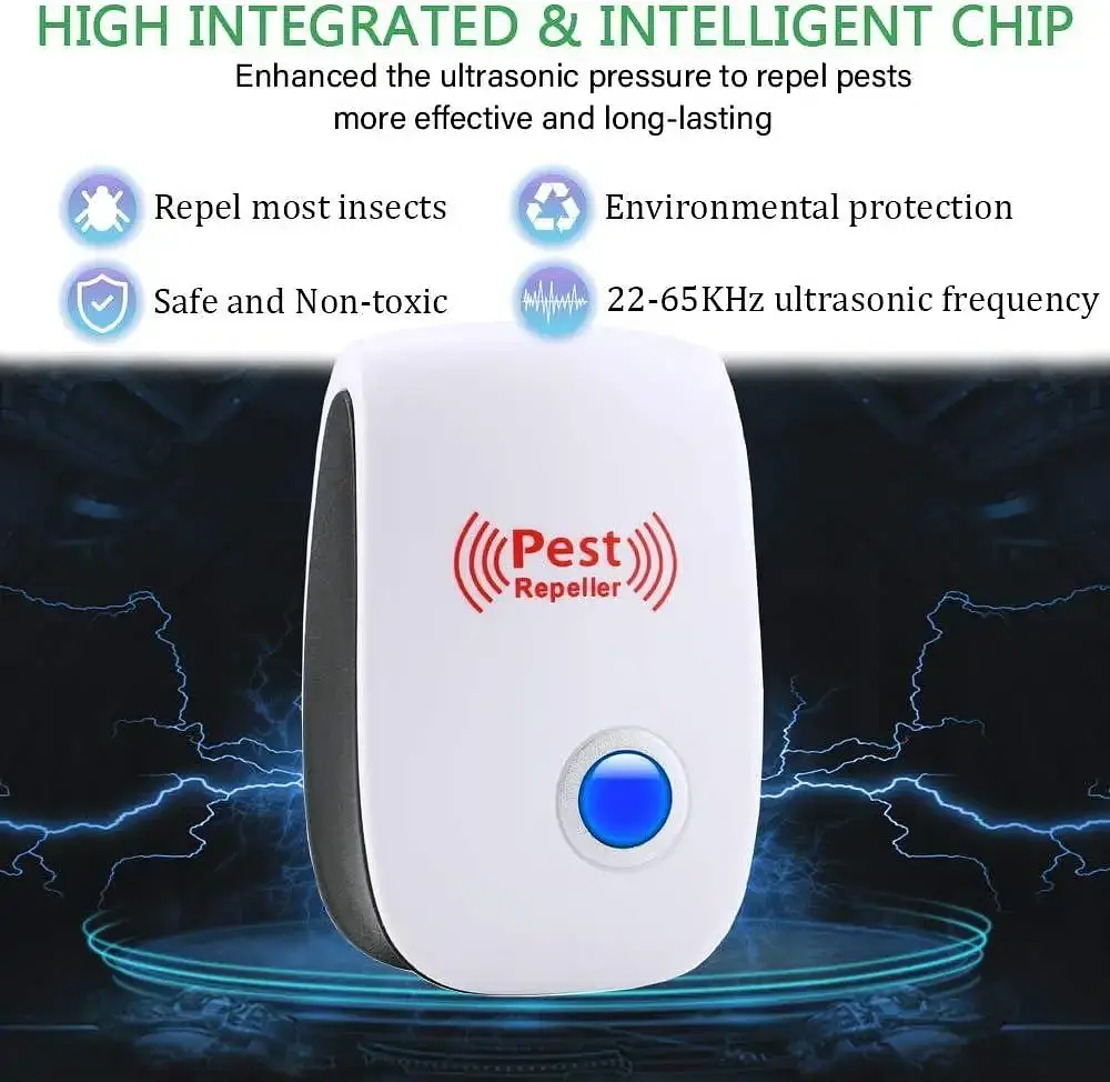 Ультразвуковий відлякувач шкідників Pest Repeller Ultrasonic Pest Repeller, 6 шт - фото 6