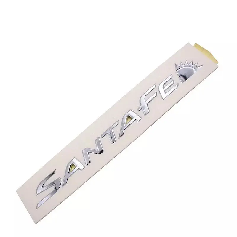 Емблема напис SantaFe Хром на скотчі (27х220 мм) ЕМ 171153 - фото 2
