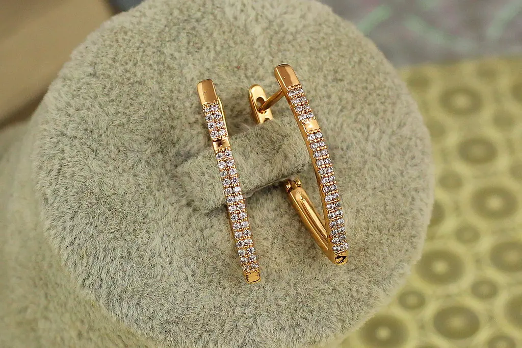 Сережки Xuping Jewelry подвійна доріжка оклик 2,7 см золотисті