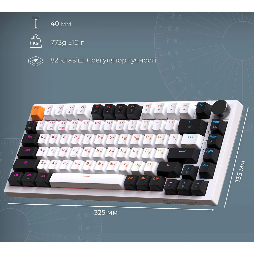 Клавиатура GamePro Asgard Valhalla MK160W Pro White [142214] - фото 15