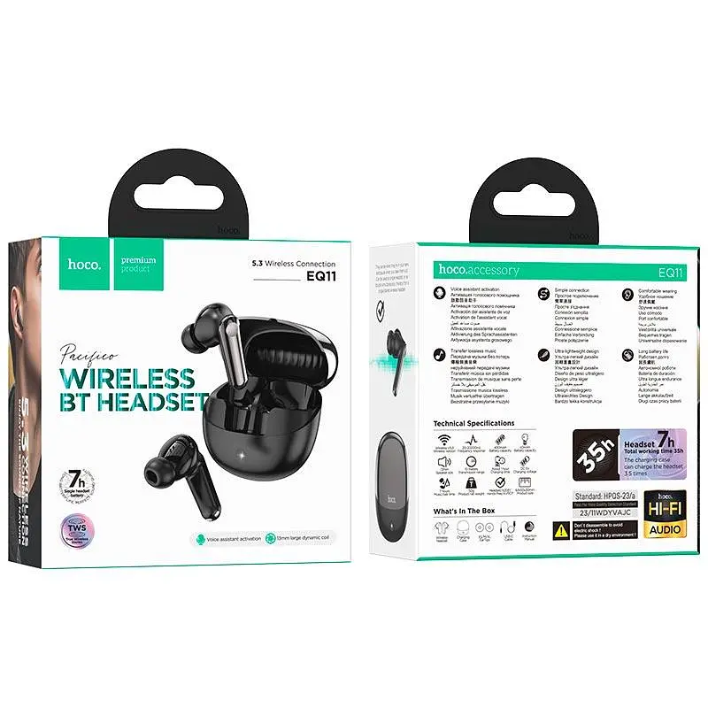 Наушники Hoco Pacifico true wireless BT headset EQ11 BT5.3, 7/35h - фото 2