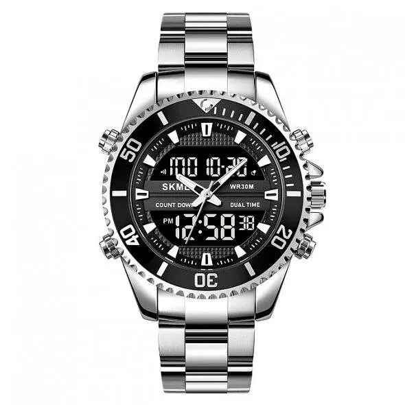 Тактичний водостійкий кварцовий годинник Skmei Daytona silvery - фото 2