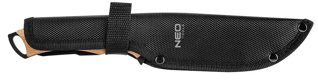 Neo Tools 63-110 Ніж Full Tang, 25см, лезо 14.5см, бамбукова ручка, 3Cr13, лезо з титановим покриттям, нейлоновий чохол - фото 2