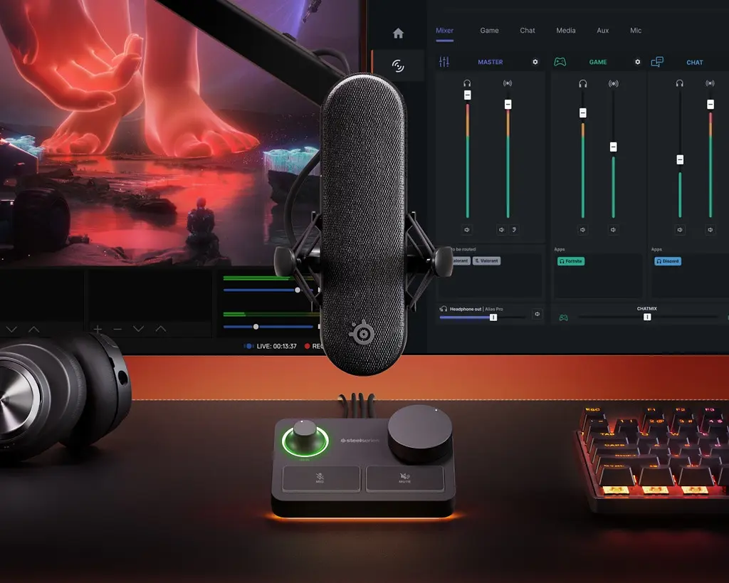 Ігровий стрим мікрофон SteelSeries Alias ​​Pro RGB XLR Stream Mixer 1 Capsule - фото 5