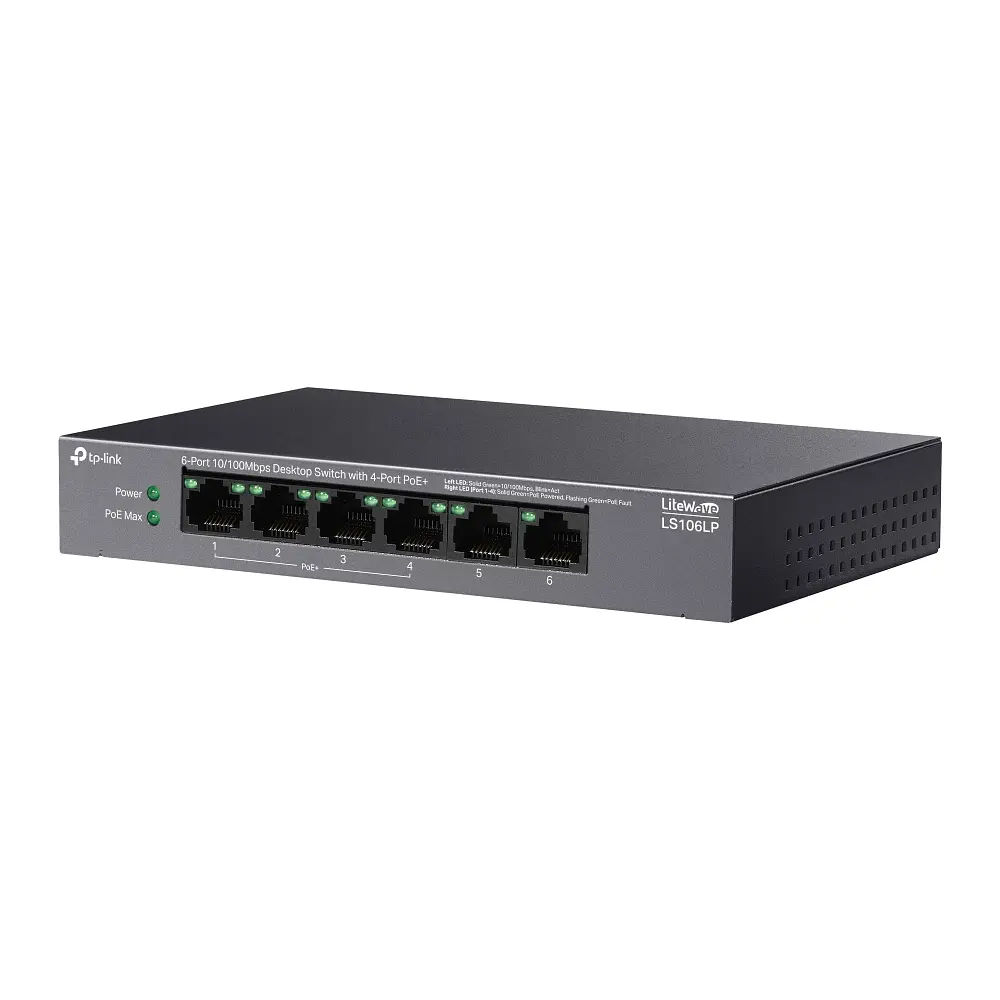 Коммутатор LS106LP 6xFE (4xPoE), 41 Вт TP-Link teh0018246 - фото 4