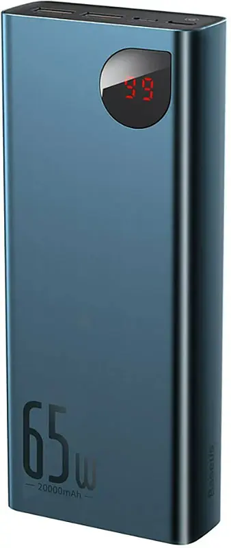 Портативна батарея Baseus Amblight Digital Display Quick Charge Power Bank 20000mAh 65W Blue - фото 3