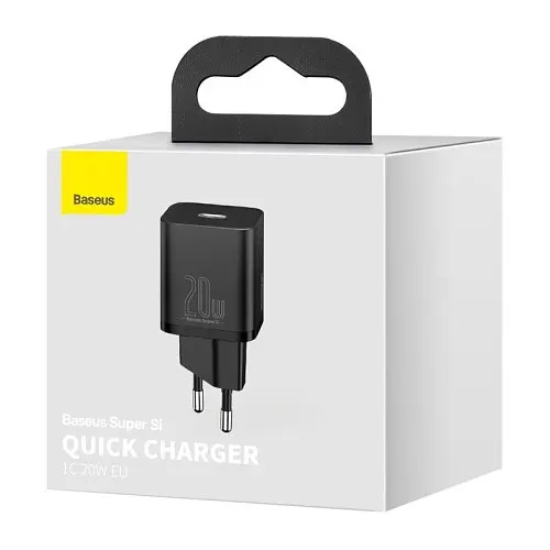 Сітчастий зарядний пристрій Baseus Super Si Quick Charger 1C 20W EU чорний CCSUP-B01 - фото 2