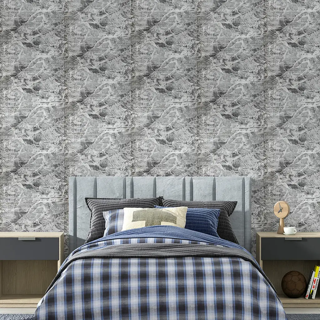 Панель стінова Sticker Wall в рулоні 3D 700мм*3,08м*3мм Чорний мармур - фото 7