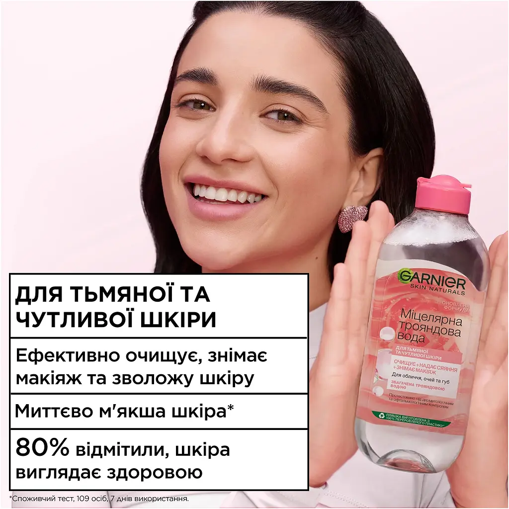 Міцелярна вода Garnier Skin Naturals, з екстрактом трояндової води, 400 мл - фото 13