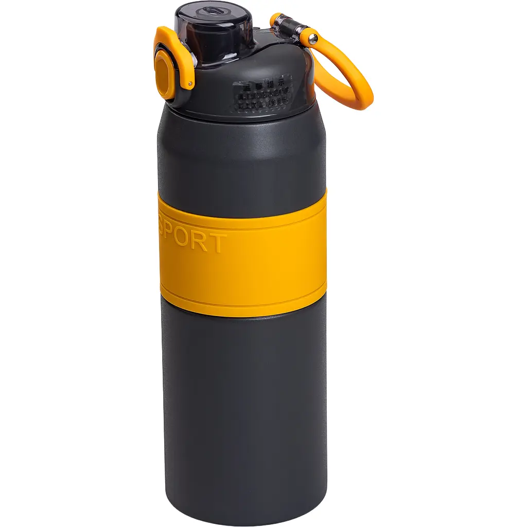 Термос Sport 800 мл з мундштуком і ручкою, сірий Yiwu HP-14-6G - фото 4