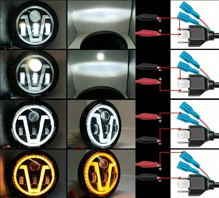Фара LED ВАЗ 2101 2121 ГАЗ УАЗ іномарки мото 7 дюймів з V-подібними ДХО та лінзою - фото 4