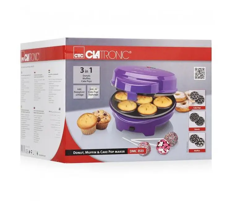 Апарат для приготування пончиків, кексів Clatronic DMC 3533 - фото 6