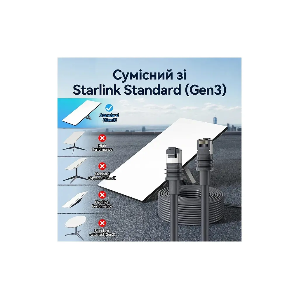 Патч-корд Vention 20 м, Starlink Gen 3 сірий (IACHQ) - фото 5