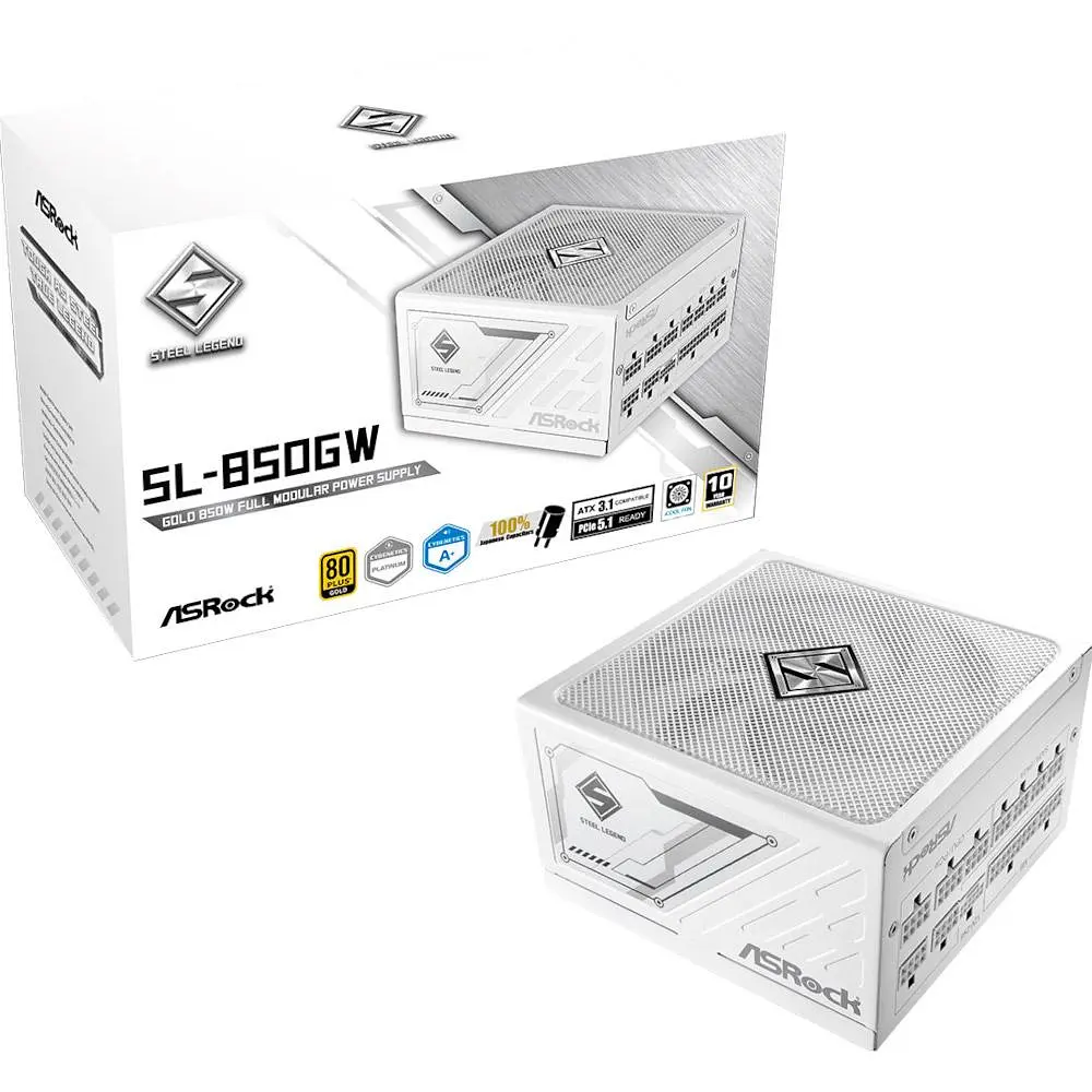 Блок питания ASRock Steel Legend 850W ATX 3.1 80+ Gold White (SL-850GW) - фото 11