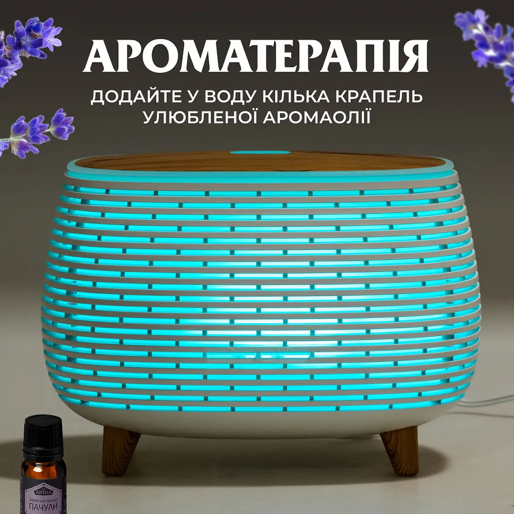 Зволожувач повітря аромадифузор з підсвічуванням 400 мл, білий Holdmay HPKP7049W - фото 6