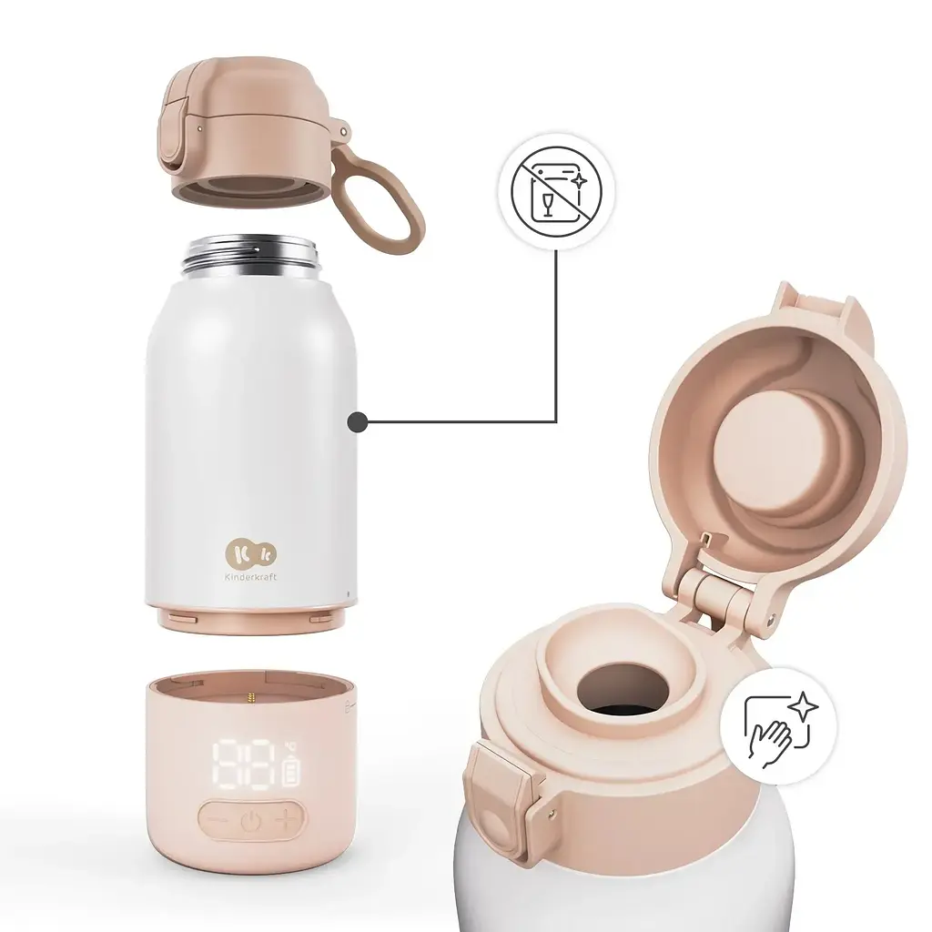 Портативний підігрівач для молока і термос 2 в 1 Kinderkraft Gaja Beige (KEGAJA00BEG0000) - фото 4