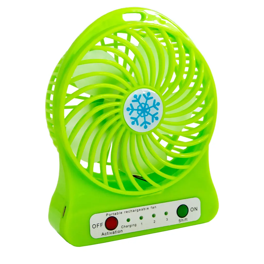 Мінівентилятор на батарейках Portable Fan XSFS-01 зелений мінівентилятор - фото 2