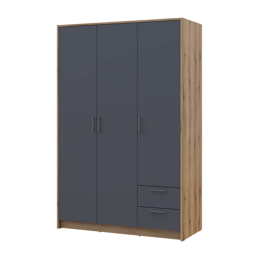 Шафа для одягу Doros Ронді Дуб Артизан/Графіт 3ДСП 121х52х195 (80737814) - фото 3