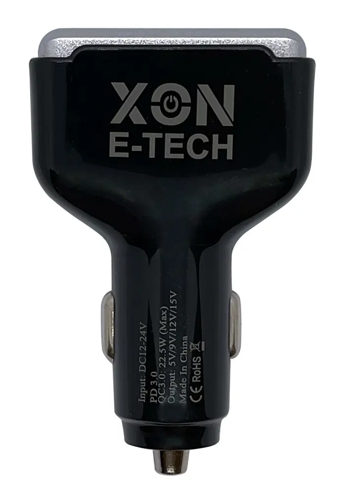 Автомобільний зарядний пристрій XON MaxCharge Type-C 75W (Type-C PD30 + 2 x Type-A 15V/1.5A) Black (CM2A1C75WB 3517) - фото 5