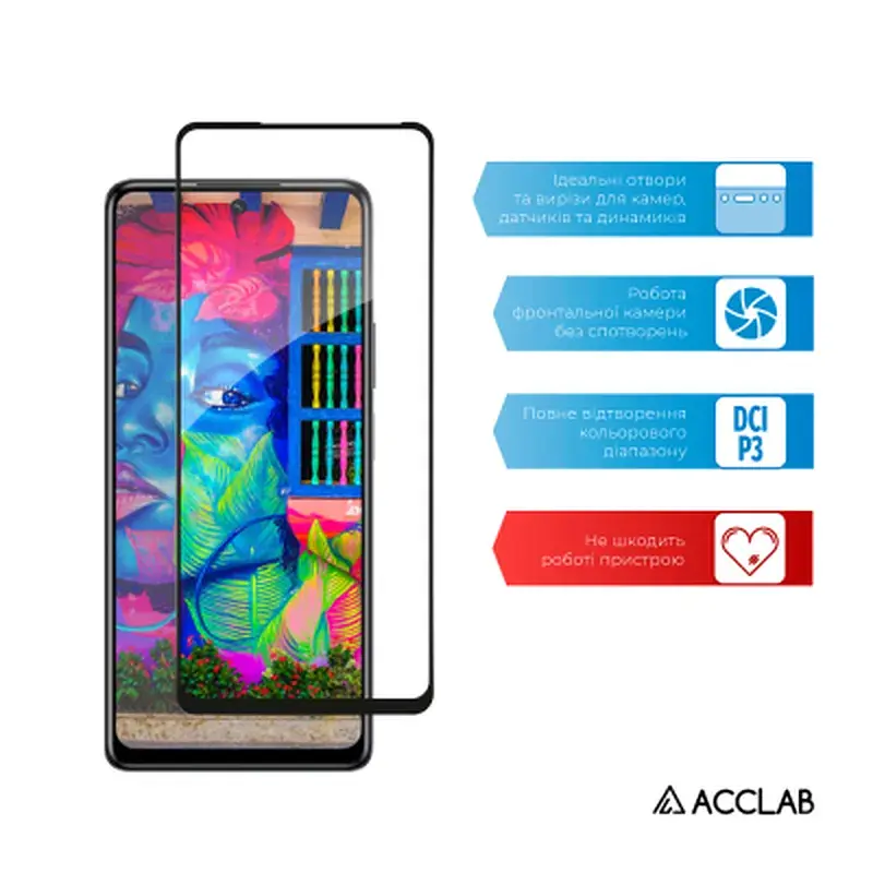 Скло захисне ACCLAB Full Glue Infinix Hot 40 Black (1283126589157) - фото 5
