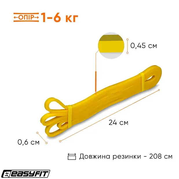Гумова петля-еспандер EasyFit лижника, плавця, боксера 10 мм (EF-EBLP-AD-10) - фото 8