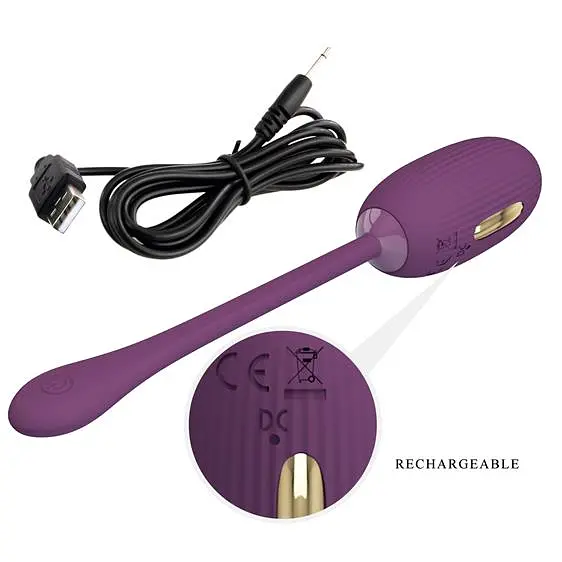Віброяйце - Pretty Love Doreen Electric Shock Egg Purple (App) - фото 4