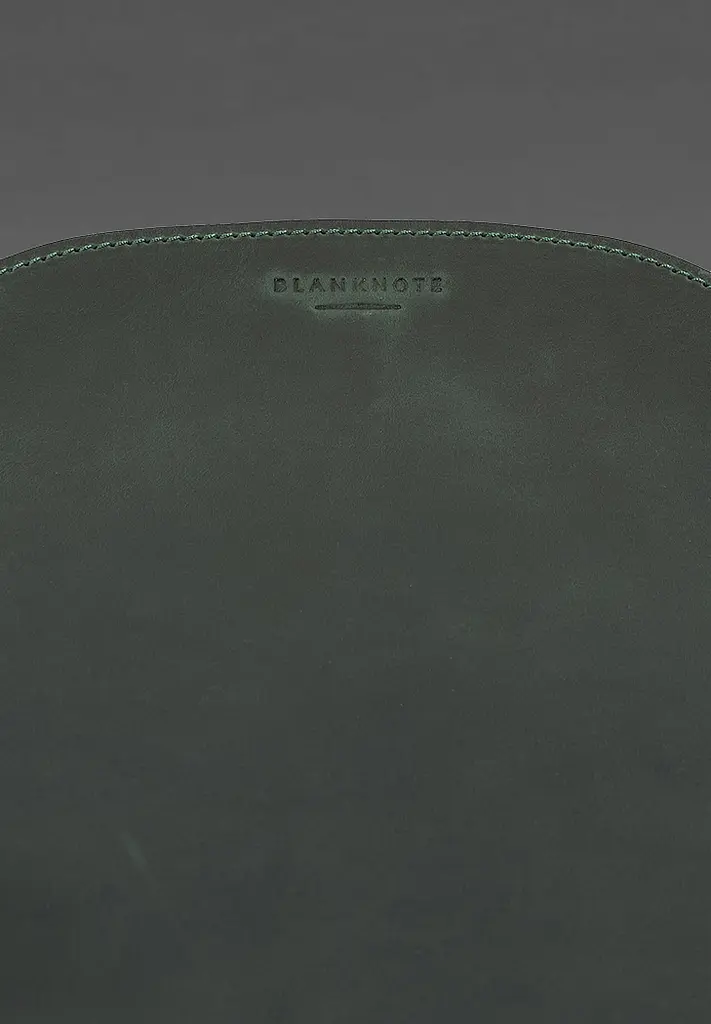 Коврик для мышки "Грушка" из натуральной кожи зеленый Crazy Horse - фото 6