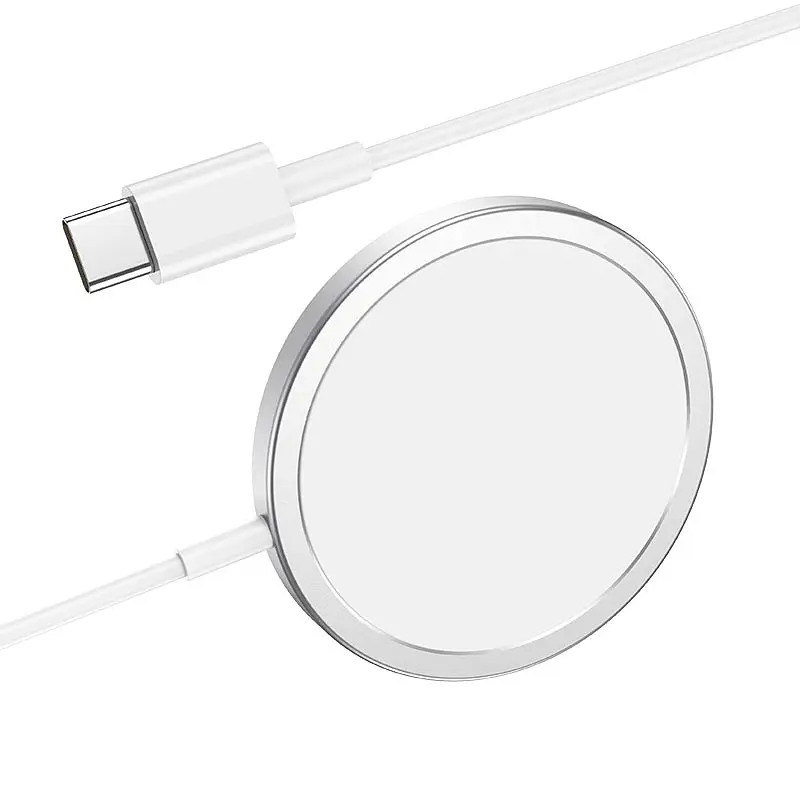 Бездротовий зарядний пристрій Hoco CW30 Pro Magnetic Wireless Fast Charger/MagSafe 15W Silver [70769] - фото 6