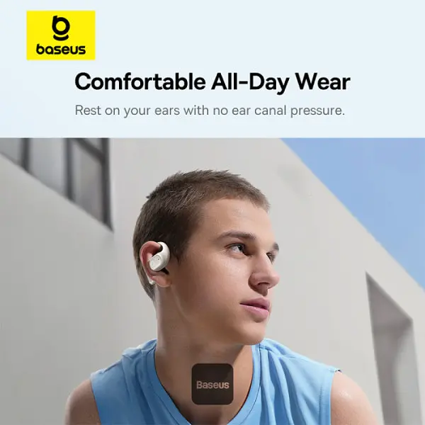 Наушники Baseus Eli 10i Fit Open-Ear TWS — спортивные амбушюры для бега, тренажерного зала и езды на велосипеде — белые - фото 3