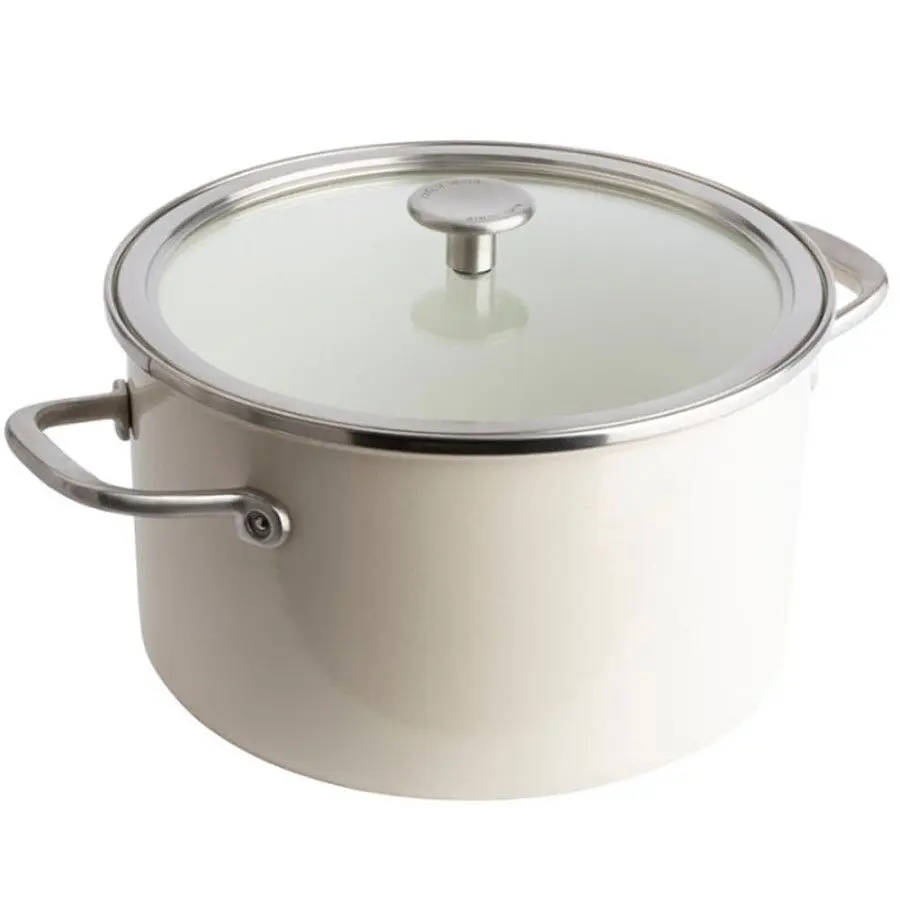 Каструля з кришкою KitchenAid Steel Core, 24 см, 6 л, мигдальний крем