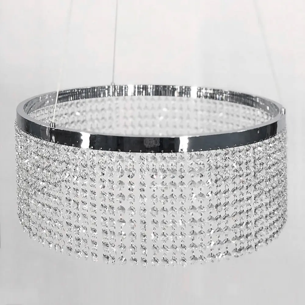 Невероятная хрустальная люстра с серебряной обводкой h35 Line.F Диаметр 40см - фото 2