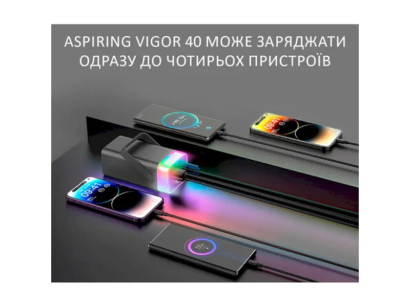Зовнішній акумулятор (Power Bank) Aspiring Vigor 40 40000mAh Black (PPVG.V04) - фото 9