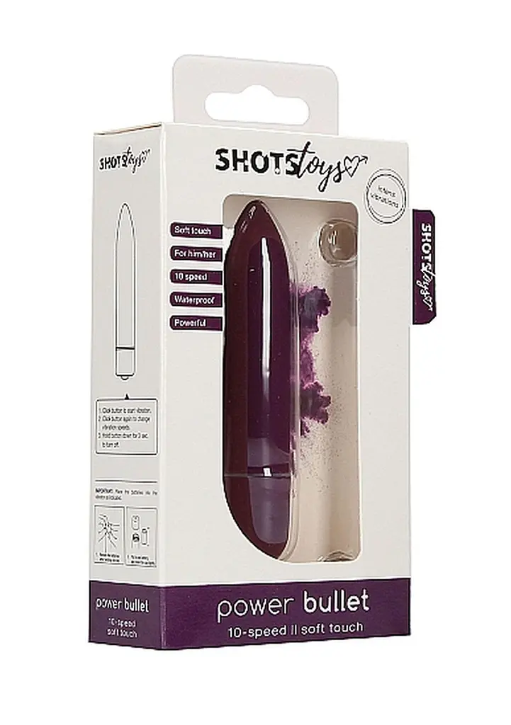 Міні-вібратор Shots Toys Power Bullet 9 см (фіолетовий) - фото 3