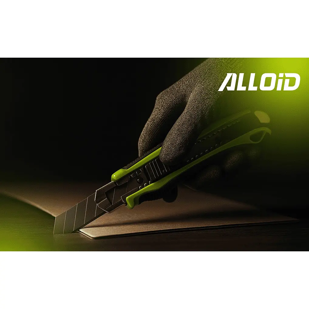 Нож Alloid Building Tools алюминиевый прорезиненный с выдвижным сегментным лезвием 18 мм (HA-1828) - фото 8