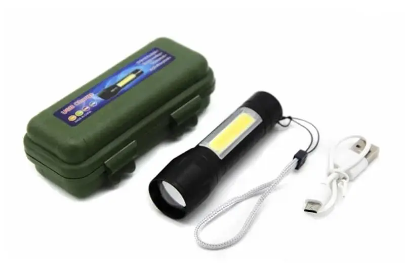 Ліхтарик світлодіодний, акумулятор, USB, алюмінієвий корпус, в коробці BL-511 р.11*4,5*3,5см