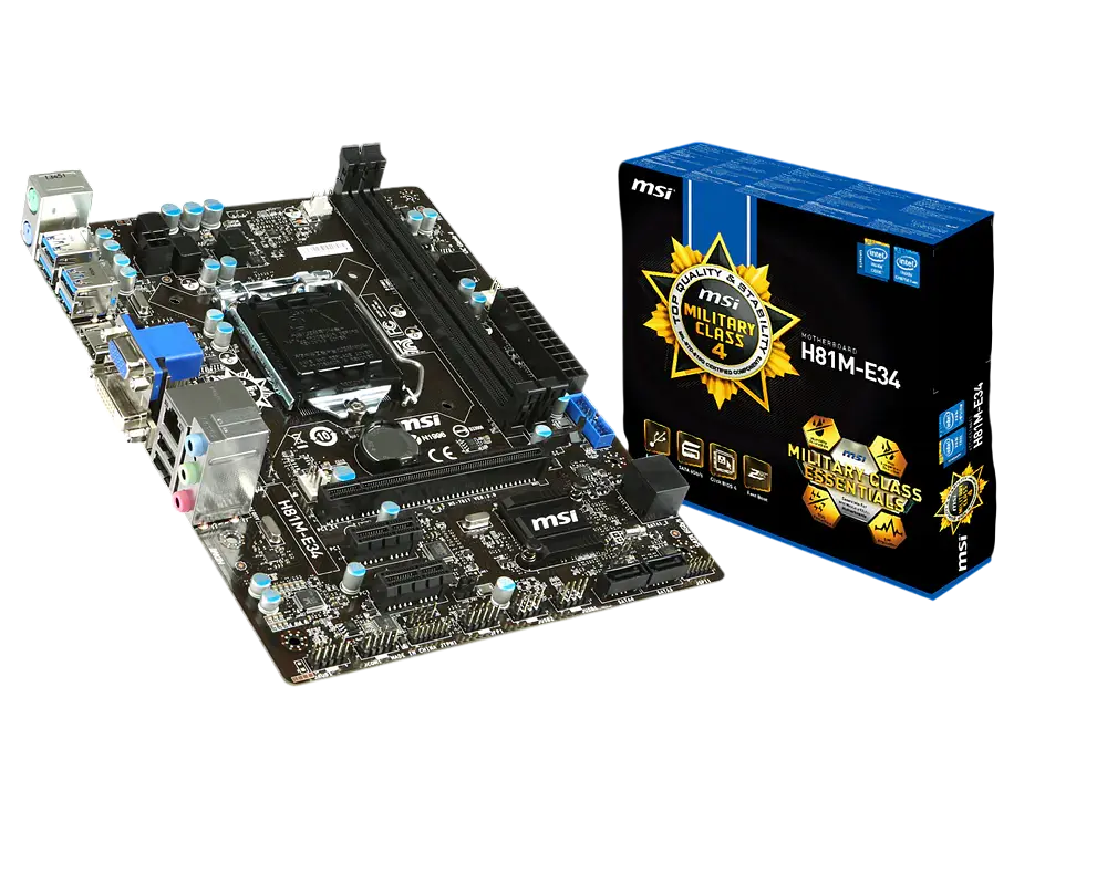 Материнська плата MSI H81M-E34 LGA 1150 (H81M-E34) Б/В