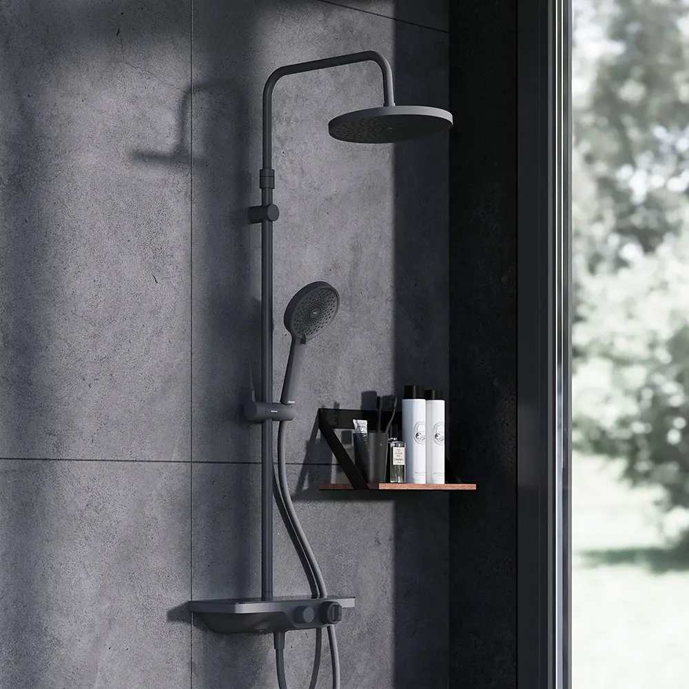 Душова система з виливом Damixa Scandinavian Pure з полицею black 947760300 - фото 6