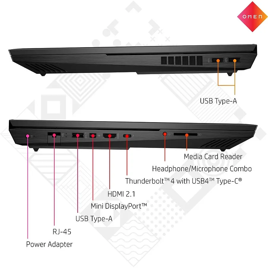 Ноутбук HP OMEN 17, QHD IPS, i7-13700HX, 32GB DDR5, 1TB, RTX 4090 16GB, Windows 11 - фото 5