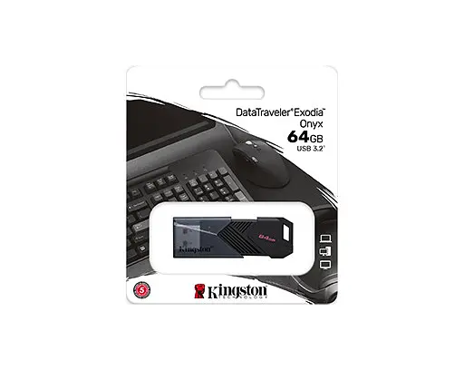 USB Flash 64GB USB 3.2 Kingston DataTraveler Exodia Onyx Black (DTXON/64GB) - фото 2