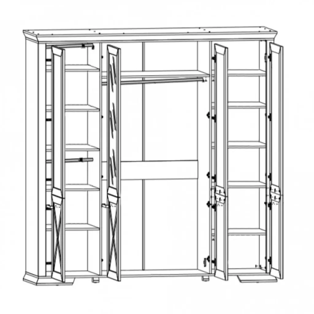 Шафа для одягу з дзеркалом Gerbor Марсель SZF4D Ясен сніжний/Дуб сонома трюфель (GRB-1435) - фото 2