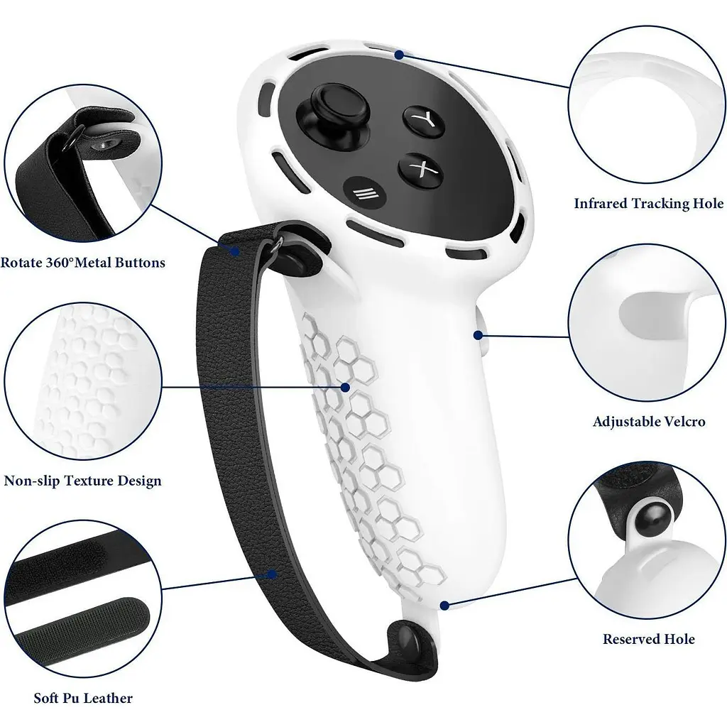 Чехол на контроллеры DK Silicone Controller Protective Case для Meta Quest 3/Quest 3S White [139307] - фото 5