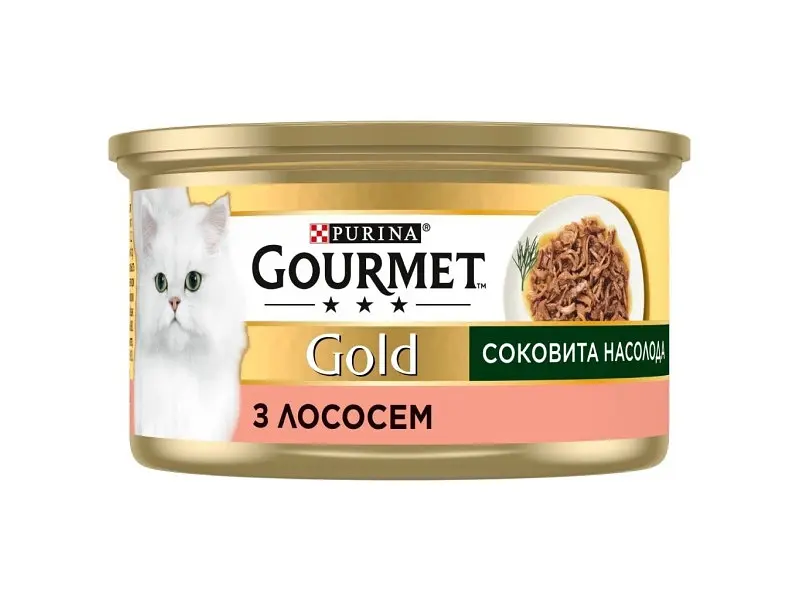 Консерви для котів Purina Gourmet Gold Соковита насолода з лососем 85 г (8445290823373) - фото 2