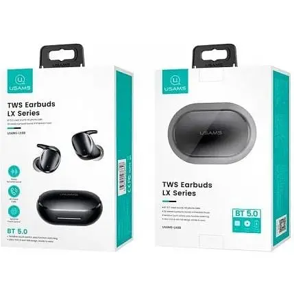 Наушники беспроводные Usams TWS Earbuds Bluetooth LX08 черные - фото 2