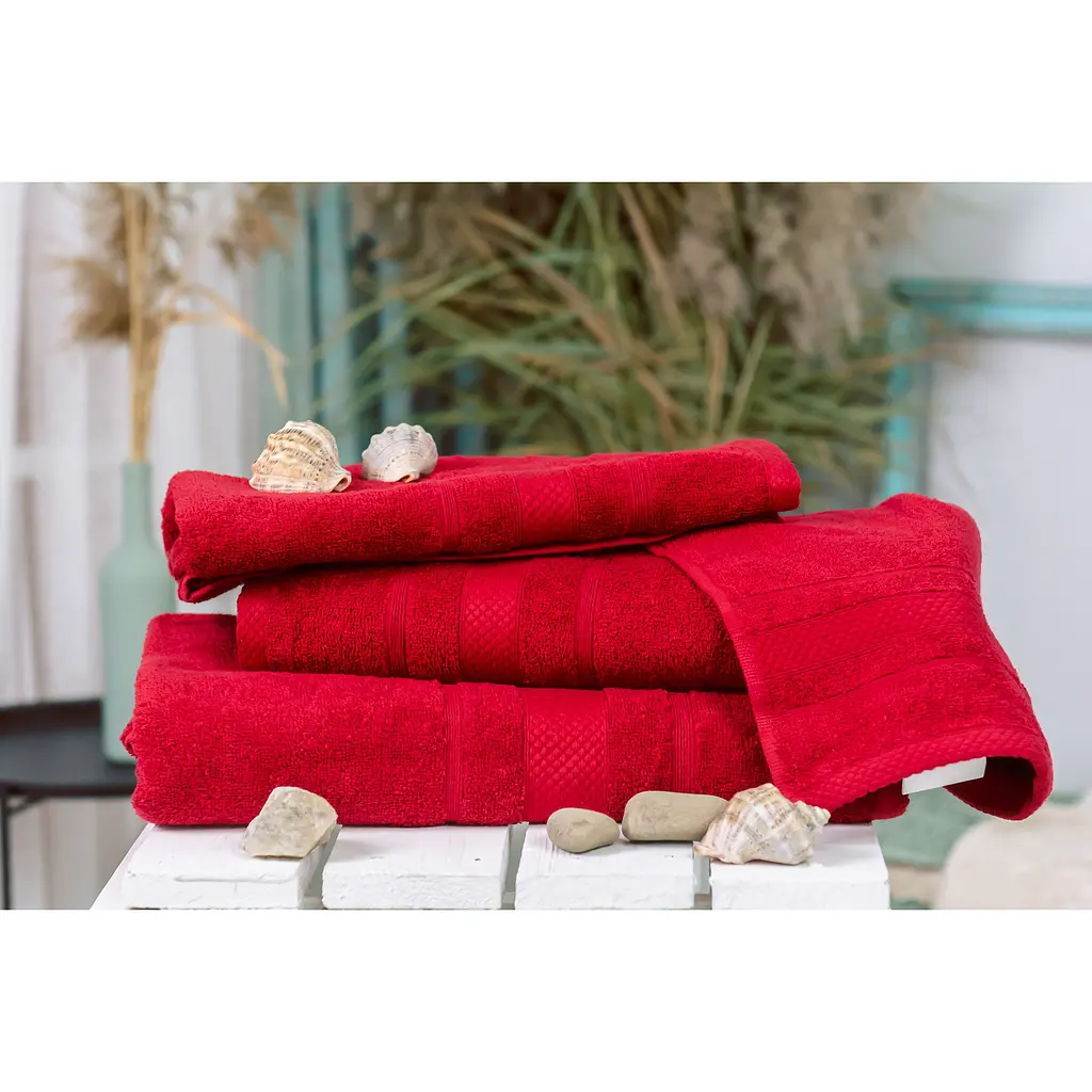 Набір банних рушників №5070 Elite SoftNess Bordo, 4 шт. (2200003183405) - фото 2